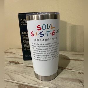 TEEZWONDER Soul Sister Stainless Steel Insulated Coffee Tumbler With Lid 20 Oz